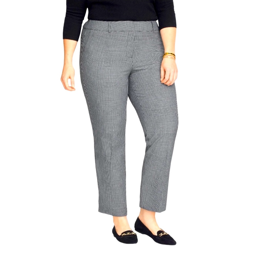 NWT Talbots Women's Plus-Size
Houndstooth Hampshire Straight Leg Ankle Pant 16W